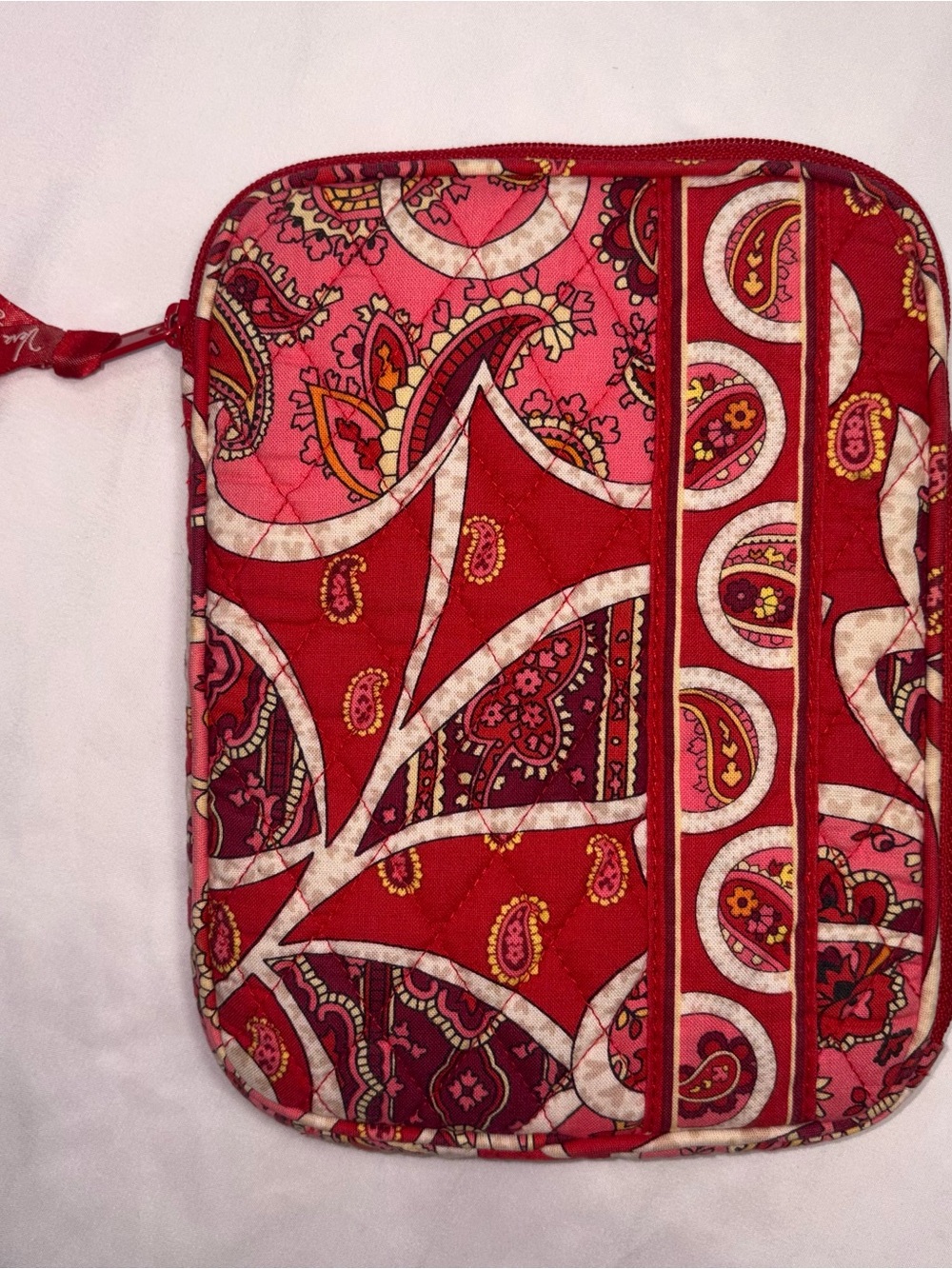 Vera Bradley Quilted eReader Tablet Case Sleeve Rosy Posie Pattern Zip Pouch